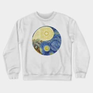 Vincent van Gogh Yin Yang | Starry Night and Enclosed Field with Rising Sun Crewneck Sweatshirt